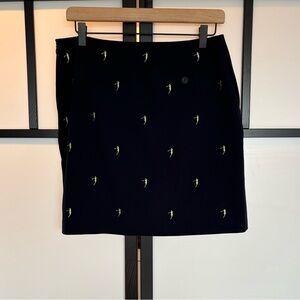 EP Pro Golf Skort Women's Size 6 Pleated Navy Blue Lime Green Golfer Silhouette